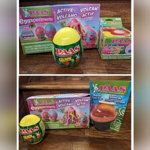PAAS Easter Egg Kits 6 Decorating Kits Active Volcano, color cups Etc